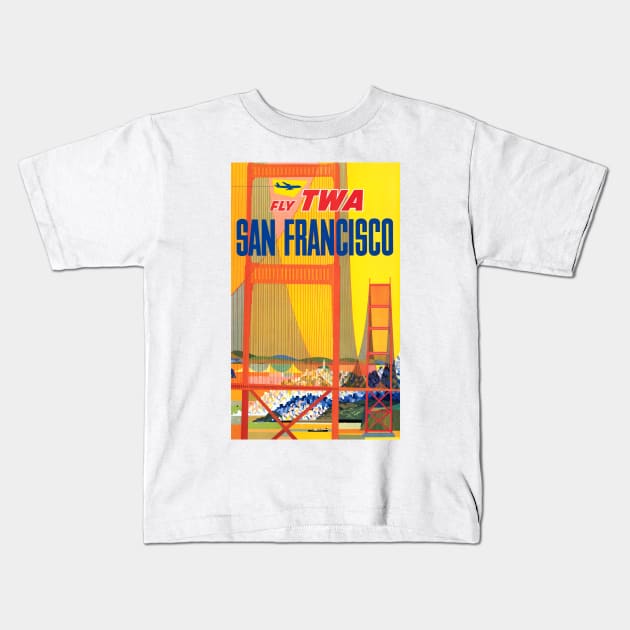 Vintage Travel Poster USA San Francisco Kids T-Shirt by vintagetreasure